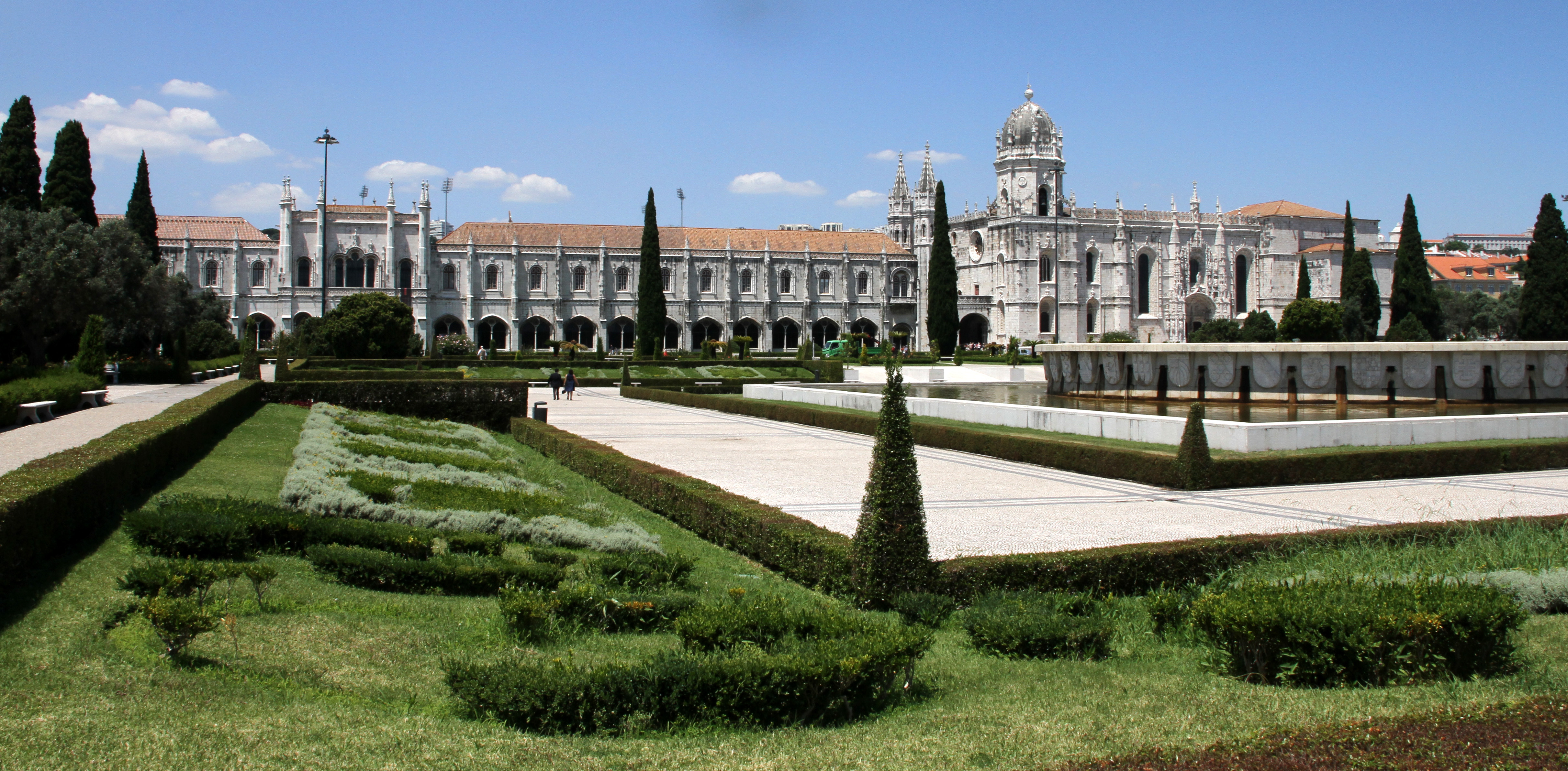 Jerónimos Monastery south facade in Belém, Lisbon, near the race finish